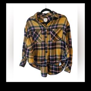 Urban Outfitters BDG Karl Slouchy‎ High Low Multicolor Plaid Shirt Size Small